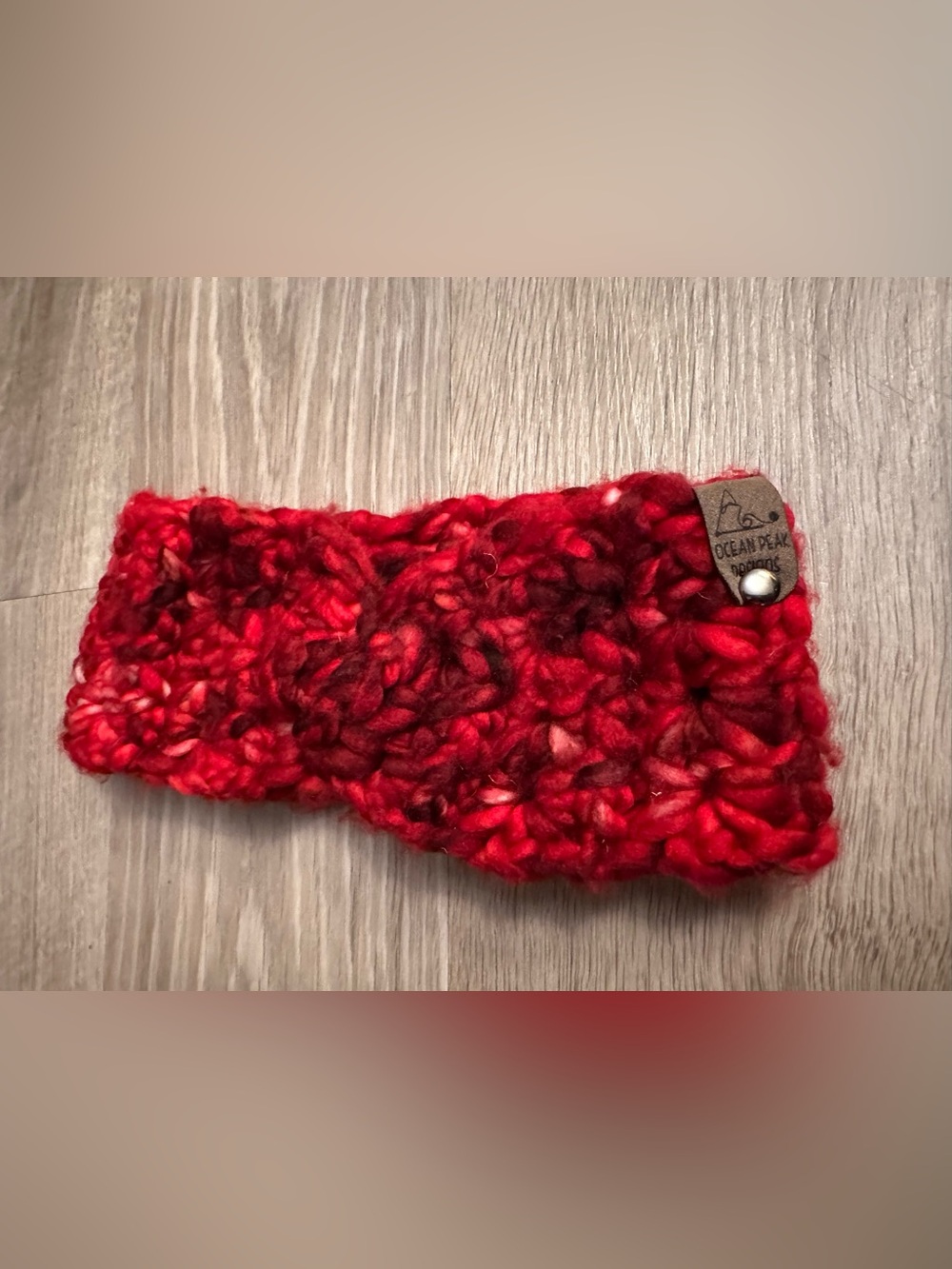 Oceanpeak 🌊 Cozy Red Chunky Knit Hairband